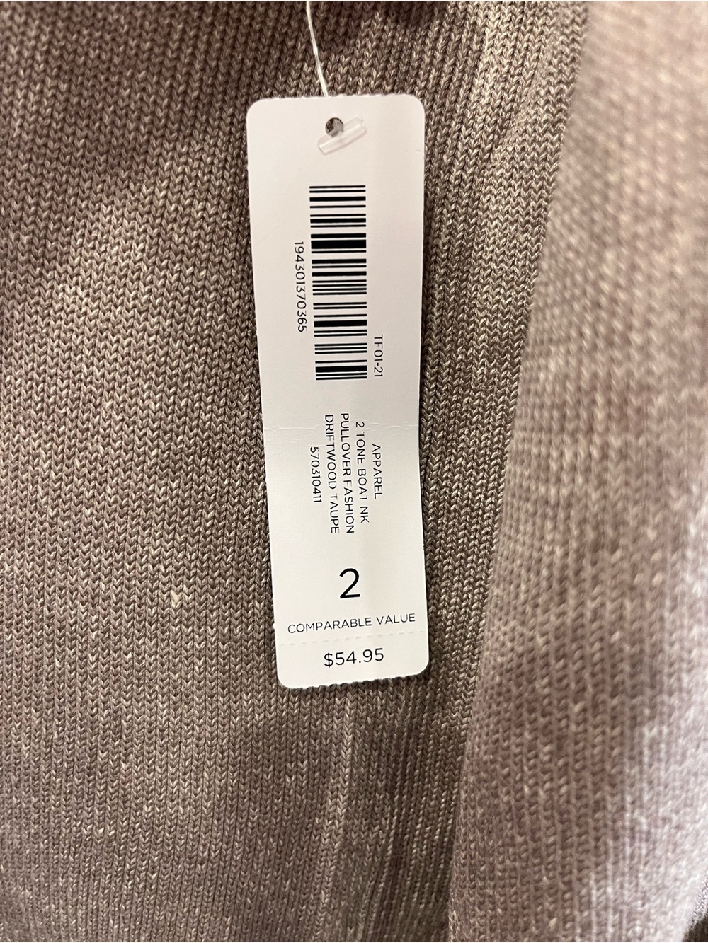 Chico’s Taupe Lightweight Boat Neck Pullover Sweater Size 2 L XL NWT - Picture 8 of 10